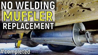 MONEY SAVER NO WELDING MUFFLER REPLACEMENT | Ford f350, f250, f150 trucks