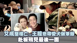 艾成墜樓亡...王瞳悲帶愛犬做筆錄　赴板殯見最後一面