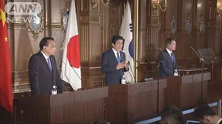 日中韓首脳が共同発表　北朝鮮の非核化めぐり(18/05/09)