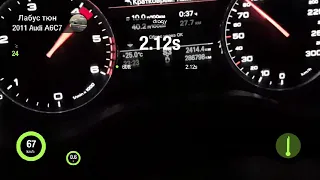 AUDI a6 c7 3.0tdi stage 3+ 0-200 16.48s дизельная ракета мощностью 424 hp