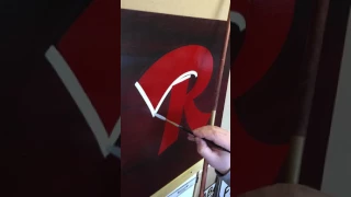 Step by step painted chrome bezel around a letter