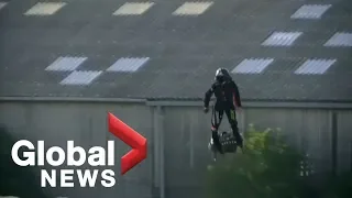 Frenchman trying to cross English Channel by flyboard fails due to fuel mishap