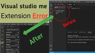 Visual code me extension error kaise solve kre?