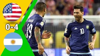 USA 0 × 4 Argentina | Extended Highlight and goals (Copa America 2016)