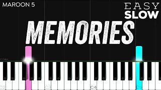 Maroon 5 - Memories | EASY SLOW Piano Tutorial