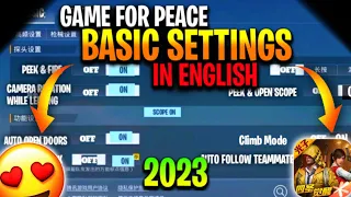 GAME FOR PEACE BASIC SETTINGS TRANSLATED IN ENGLISH 🔥| HOW TO CHANGE LANGUAGE IN GAME FOR PEACE 2023