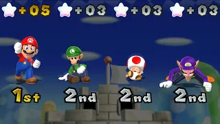 Mario Party 9 - Mario vs Luigi vs Toad vs Waluigi - Blooper Beach