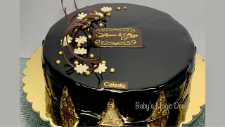 Chocolate glaze cake | Chocolate ganache recipe | Cake decoration video |