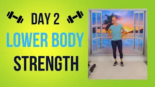 Day 2 LOWER BODY Strength Training for Women | Stronger Legs and Glutes