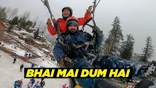 Dangerous Paragliding in Manali During Snowfall | Watch At Your Own Risk