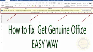 How to fix (Get Genuine Office 2016/2019)   EASY WAY