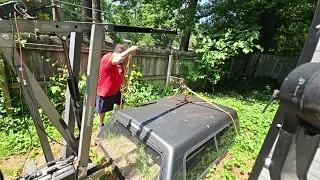 installing a  camper shell on a pick up by yourself.