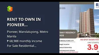 RENT TO OWN IN PIONEER MANDALUYONG