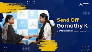 Send off - Content Writer - Gomathy K | Netaxis IT Solutions