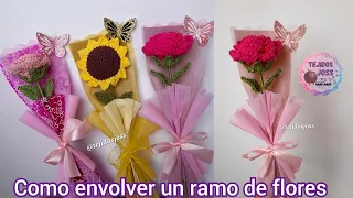 how to wrap a bouquet of woven flowers 💐