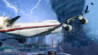 Flew Into A TORNADO - System Failure! Landings On The Water Besiege AirPlane Crash
