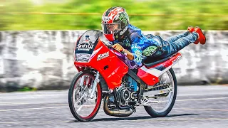 CRAZY 2 Stroke Motorbike Festival in Thailand! Drag Race + Bike Show + Models + Rave