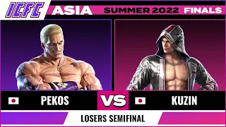 Pekos (Geese) vs Kuzin (Steve) Losers Semifinal - ICFC Asia Tekken 7 Summer 2022 Finals