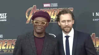 Samuel L. Jackson and Sebastian Stan at the Avengers Infinity War Premiere in Los Angeles