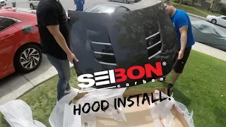 TS Style Seibon Carbon Fiber hood Install!! BRZ, FRS & GT86