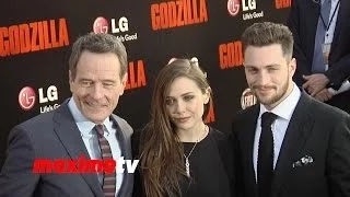 GODZILLA Premiere Aaron Taylor-Johnson, Elizabeth Olsen, Bryan Cranston