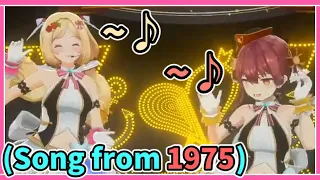 Marine and Aki Rosenthal sings a song from 1975 perfectly [ENG SUB] Hololive