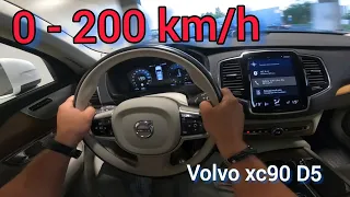 Volvo xc90 D5 (235 hp) acceleration. 4k video