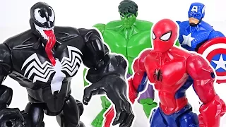 Defeat the greatest villain Venom!! Go! Marvel Spider Man, Hulk, Captain America! - DuDuPopTOY