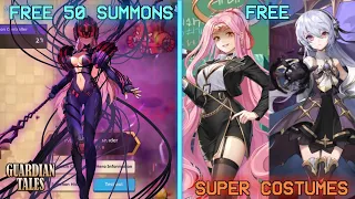 How To Get FREE Super Costumes + Free 50 Summons | Guardian Tales