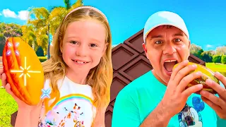 Nastya and dad learned how cocoa is produced