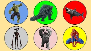 King Of Monster ; Godzilla, Kong, Megalodon, Siren Head, Spiderman, Hulk