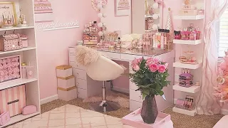 🎀New pink beauty room tour&reveal! #beautyroomtour #allpinkbeautyroom