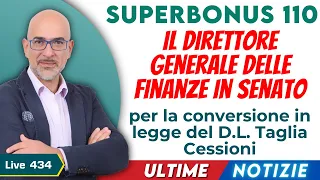 Il Direttore Generale delle Finanze in Senato per la conversione in legge del D.L. Taglia Cessioni