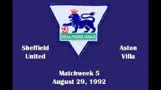 FA Premier League. Season 1992-1993. Matchweek 5. Sheffield United - Aston Villa - 0:2. Highlights.