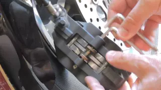 How to change the front brake pads on a Triumph Rocket 3