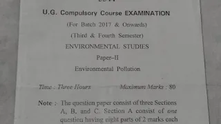 Environment पेपर B A 2nd year 2019  4 semester C D L U University