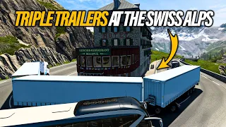 Volvo FH5 - Triple Trailer Along Swiss Alps in Euro Truck Simulator 2 | Moza TSW Gameplay
