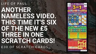 New Lotto scratch cards, looking for a big winner. £30 worth of the new three in one scratch ticket