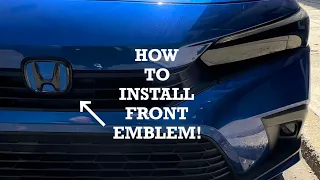 How To INSTALL A Carbon Fiber Emblem On Your 2022 HONDA CIVIC (11th gen civic) SUPER EASY!