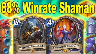 Over 88% Winrate To Legend For Real! Even Genn Totem Shaman At Festival of Legends | Hearthstone