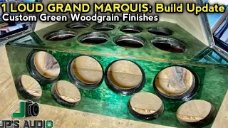 1 Loud Custom Grand Marquis Build Update: Steel Cage painted, green stained dyed wood