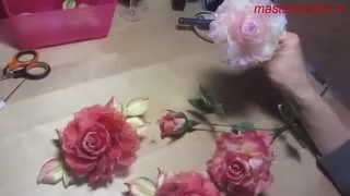 Мастер-класс Роза из ткани в японской технике (полный)