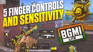 My 5 Finger Controls And Sensitivity | PUBG MOBILE LITE GAMEPLAY | OnePlus,9R,9,8T,7T,7,6T,8,N105G,N