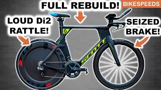 Huge Scott Plasma Restoration! Di2 Service & All New Bearings! TT Bike Rebuild!