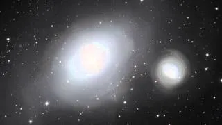 Panning across the galaxies NGC 1316 and 1317