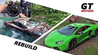 Rebuilding abandoned Lamborghini Aventador LP700-4 | Forza Horizon 5 (Steering Wheel) | 4K Extreme