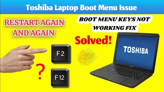 Toshiba laptop  Boot Menu not Working | How to Fix booting issues