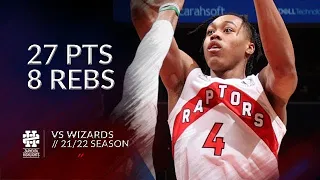 Scottie Barnes 27 pts 8 rebs vs Wizards 21/22 season