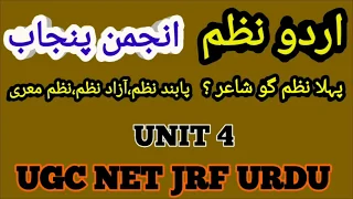 Urdu Nazm | Anjuman Punjab | UGC NET JRF URDU TEST QUESTIONS ANSWERS | اردو نظم انجمن پنجاب