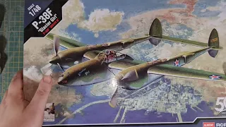 Academy 1 48 Scale P 38F Glacier Girl   Unboxing and First Impression